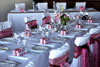 White and pink table setting